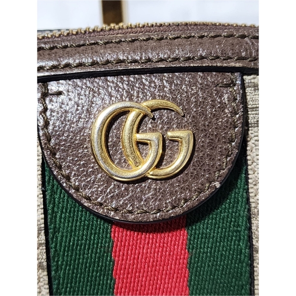 GUCCI GG Ophidia Web Sherry Line Shoulder Bag Beige/Brown - Picture 9 of 16